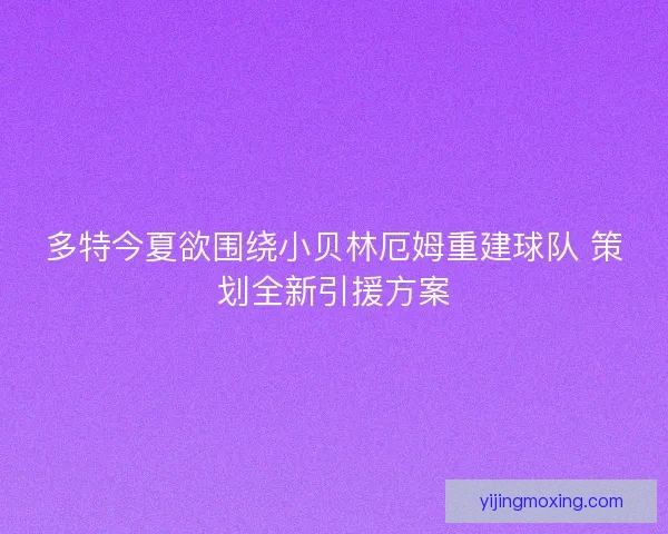 多特今夏欲围绕小贝林厄姆重建球队 策划全新引援方案