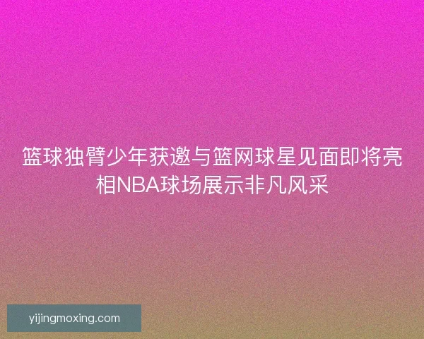 篮球独臂少年获邀与篮网球星见面即将亮相NBA球场展示非凡风采