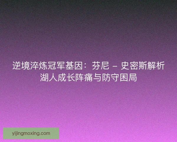 逆境淬炼冠军基因：芬尼 - 史密斯解析湖人成长阵痛与防守困局